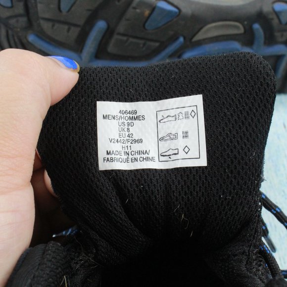 Lands End Alpine Trekker Blue Black Suede Hiking Lace-Up Boots Size 9 D - Picture 7 of 9